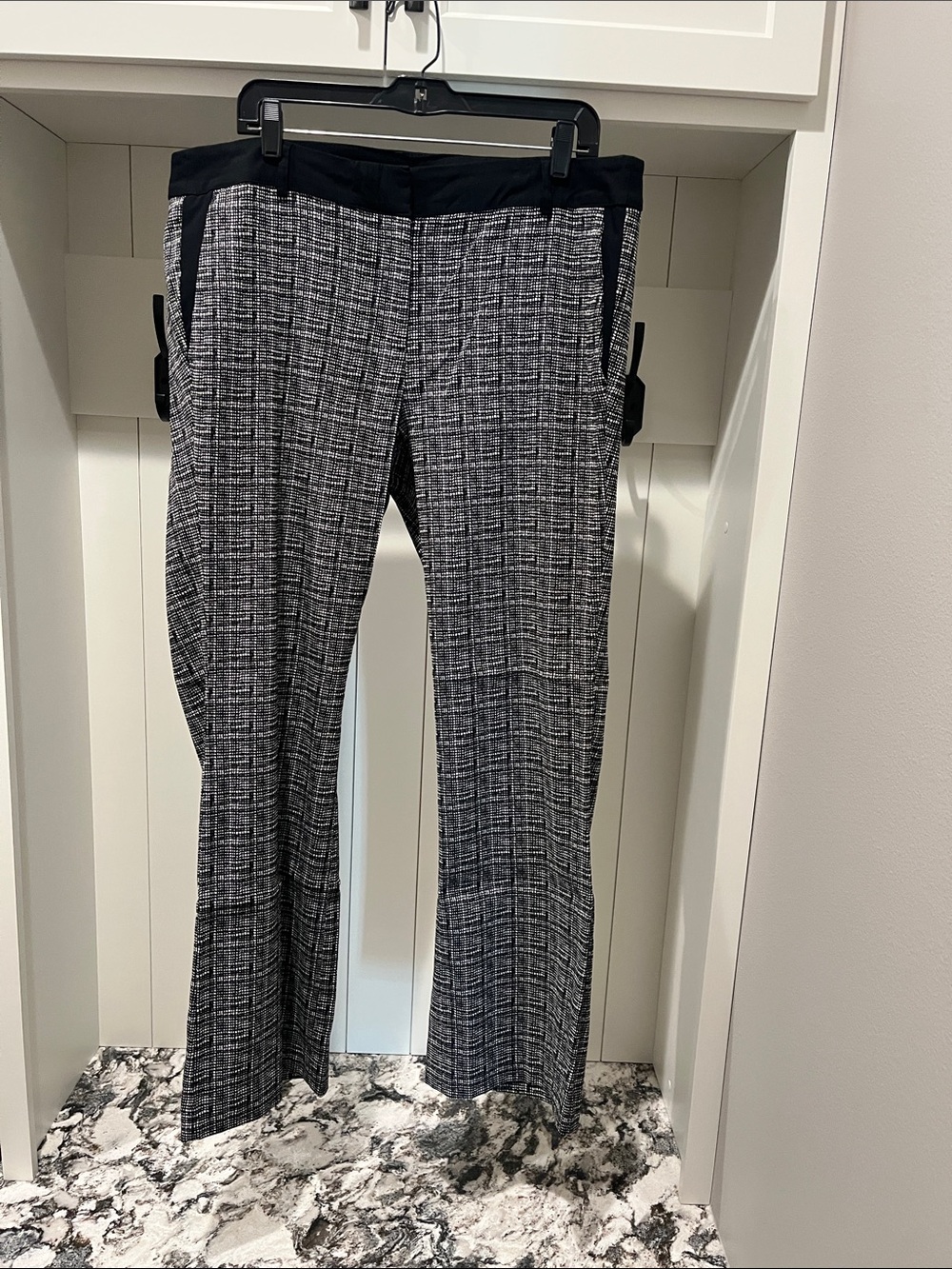 Lane Bryant Black & White Patterned Stretch Trousers